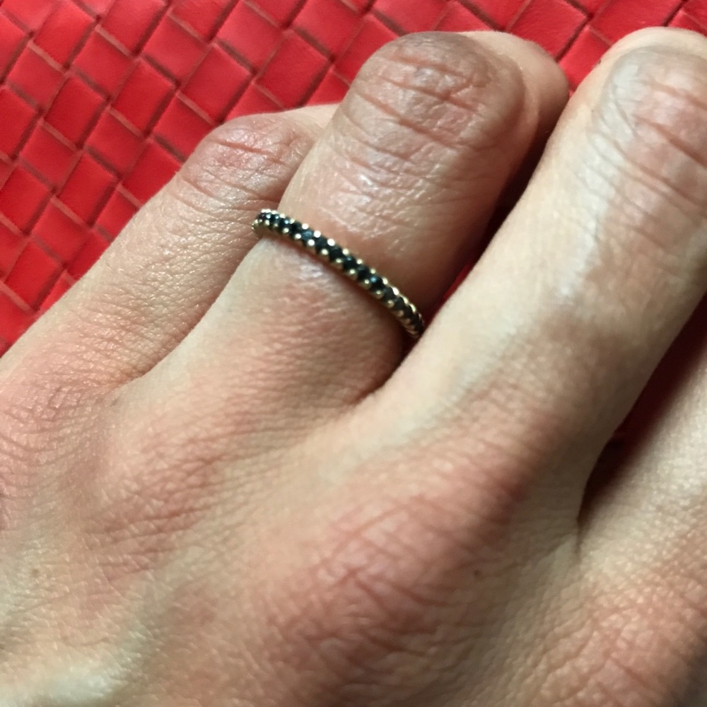 Black Diamond Micro Pave in 14K Yellow Gold - Picture 5 of 8